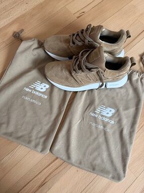 New Balance Men's Tan Suede Athletic Sneakers